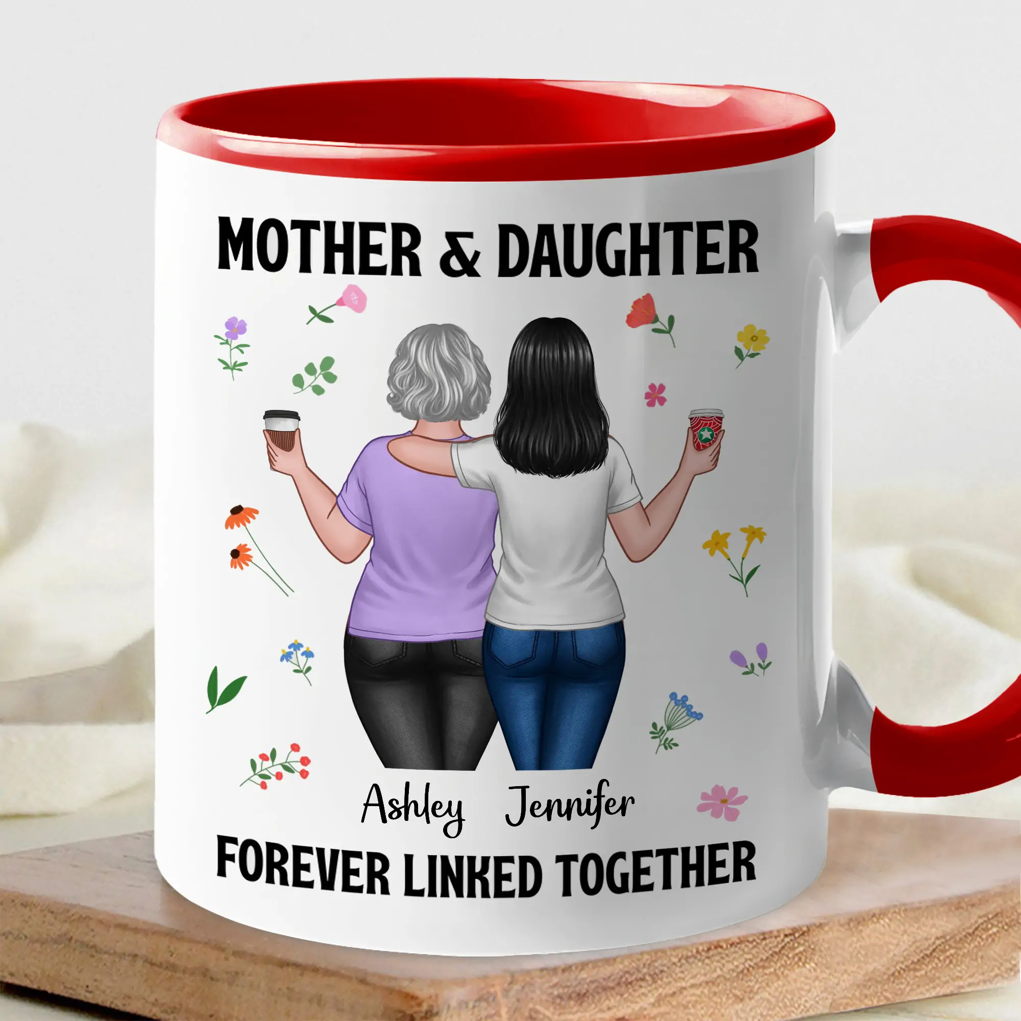 Custom Mother's Day Coffee Mug - Forever Linked Mother and Daughter Design for Cherished Moments - Image 5