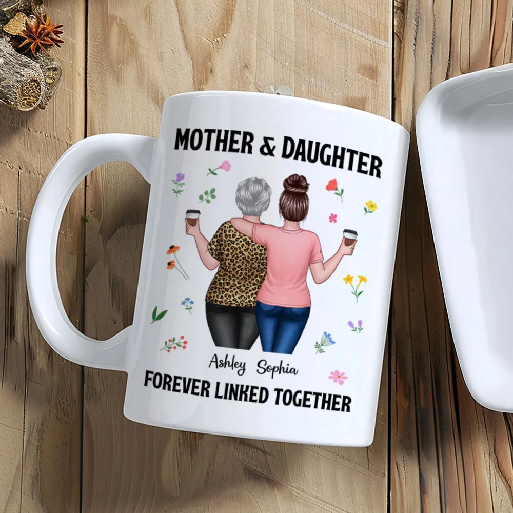 Custom Mother's Day Coffee Mug - Forever Linked Mother and Daughter Design for Cherished Moments - Image 7