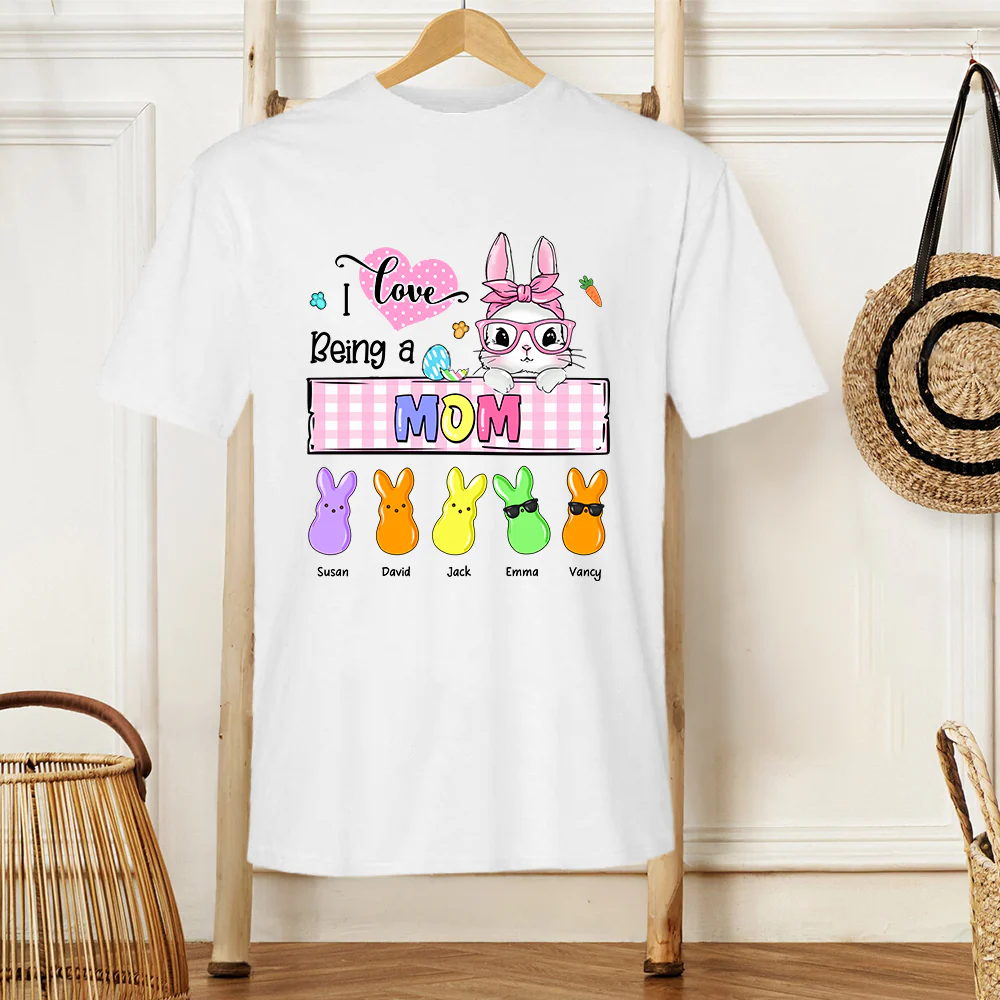 Personalized "I Love Being A Grandma" Easter Bunny Design T-Shirt - Hoodie - Sweatshirt | Adorable Gift for Grandma, Mom, Nana | Perfect for Easter, Spring Celebrations & Family Gatherings - Image 3