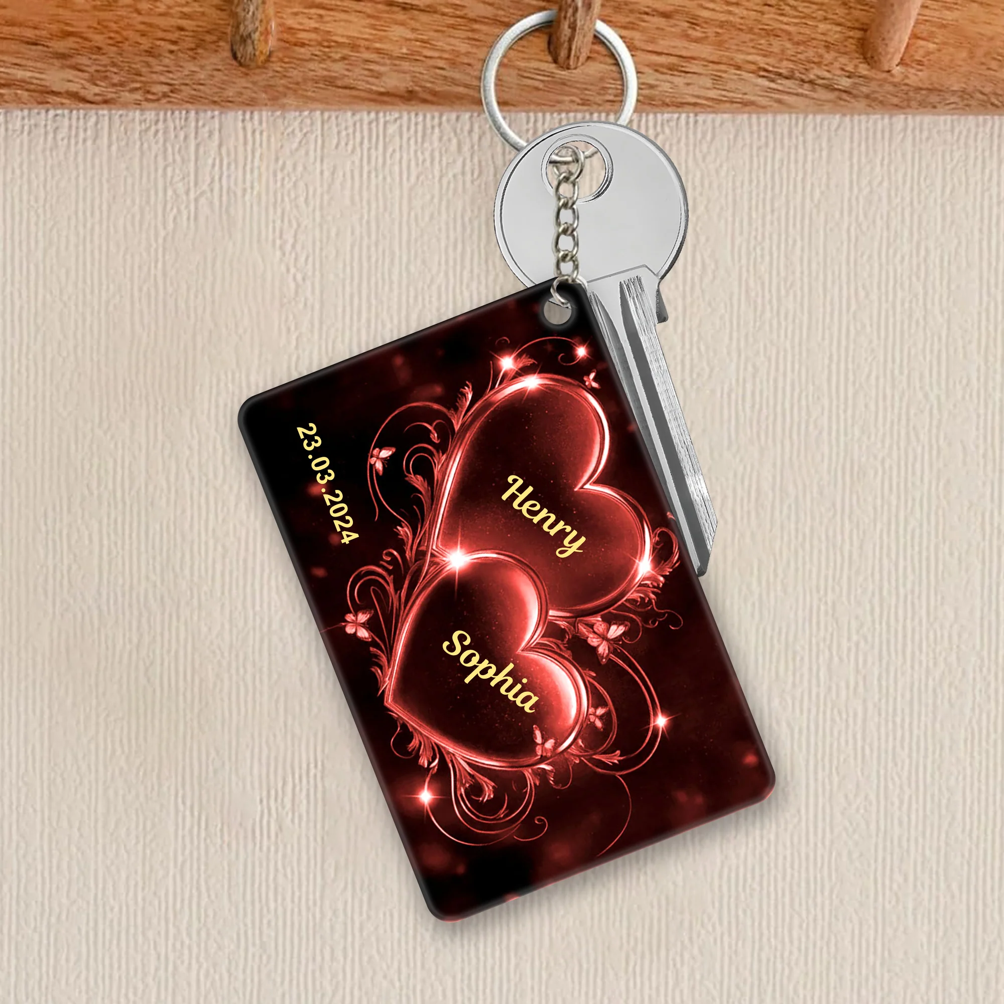 Romantic Double Heart Neon Poster or Canvas - Personalized Valentine’s Day Gift for Couples, Bedroom Decor - Image 10