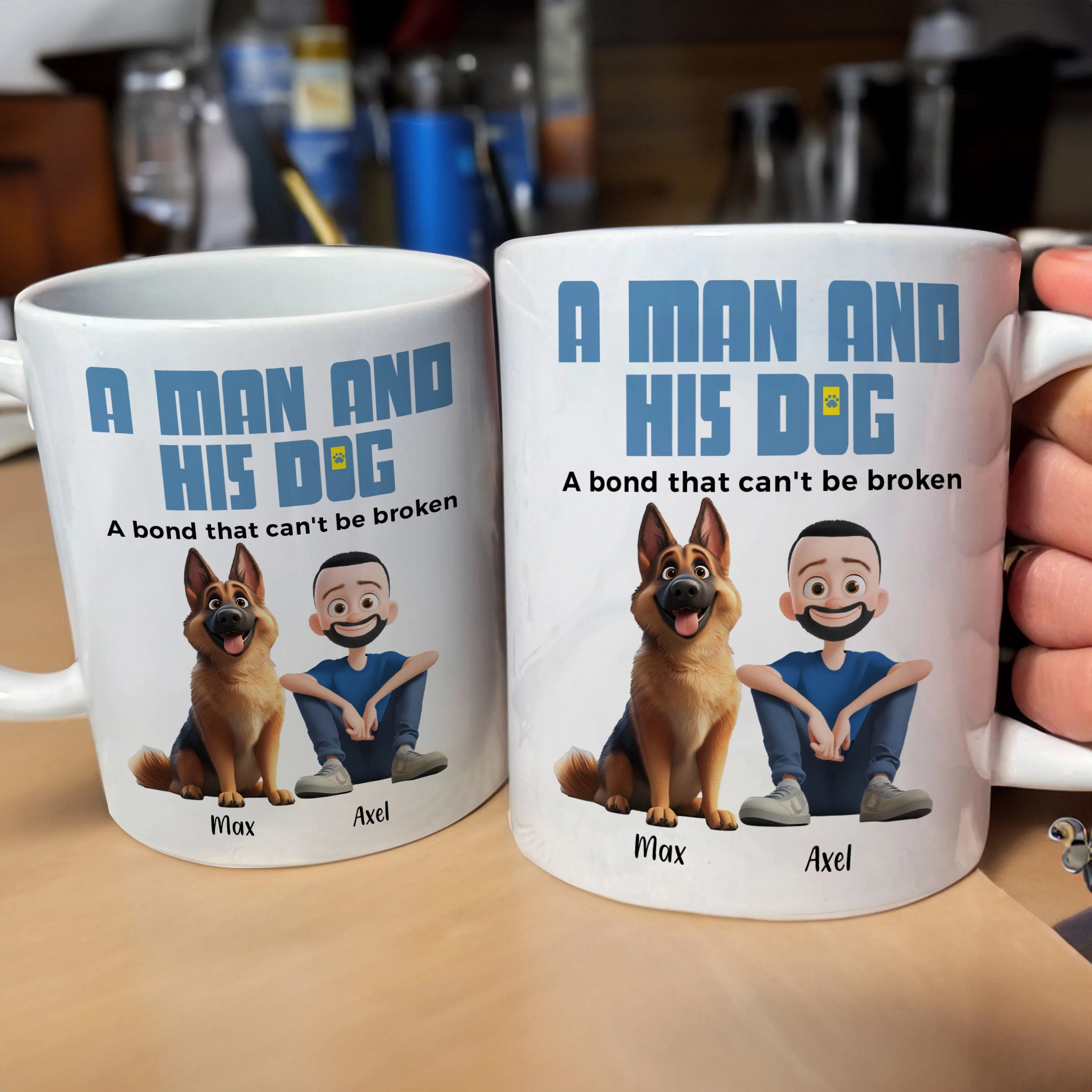 Heartwarming Pet-Themed Mug – Personalized 'A Man and His Dogs' Design, Ideal Gift for Dog Owners - Image 5