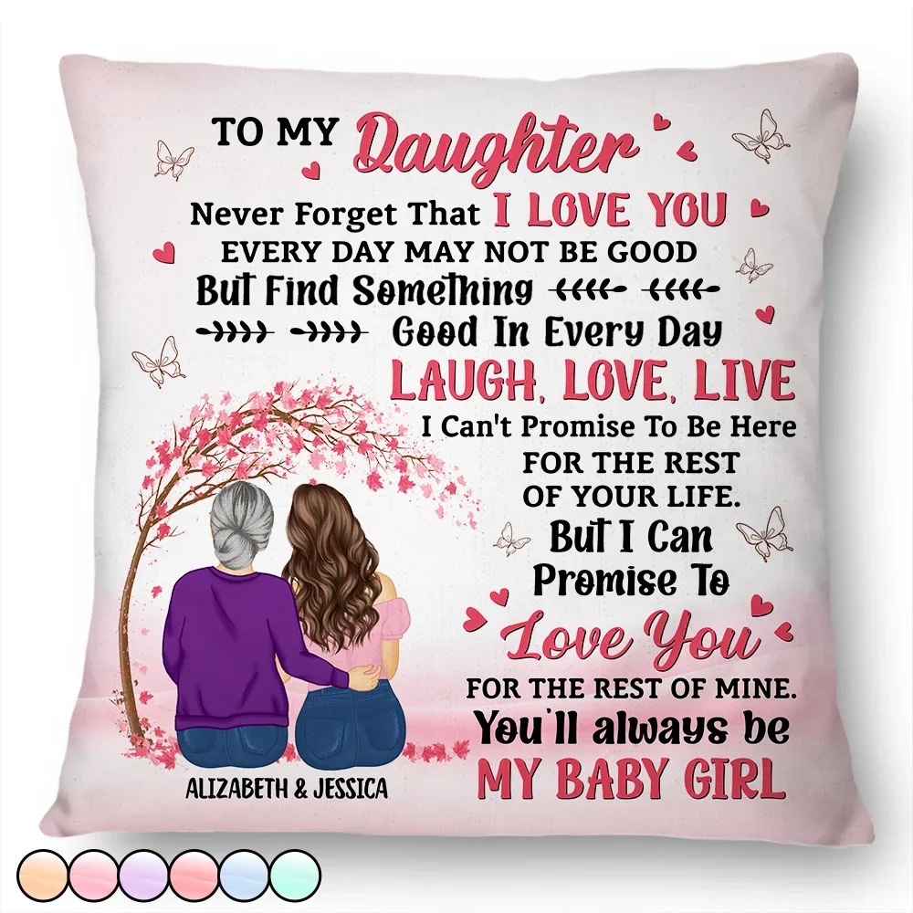Family-Themed Square Pillow – Personalized Design for Mother’s Day, Birthdays, Celebrating Mother-Daughter Bond - Image 5