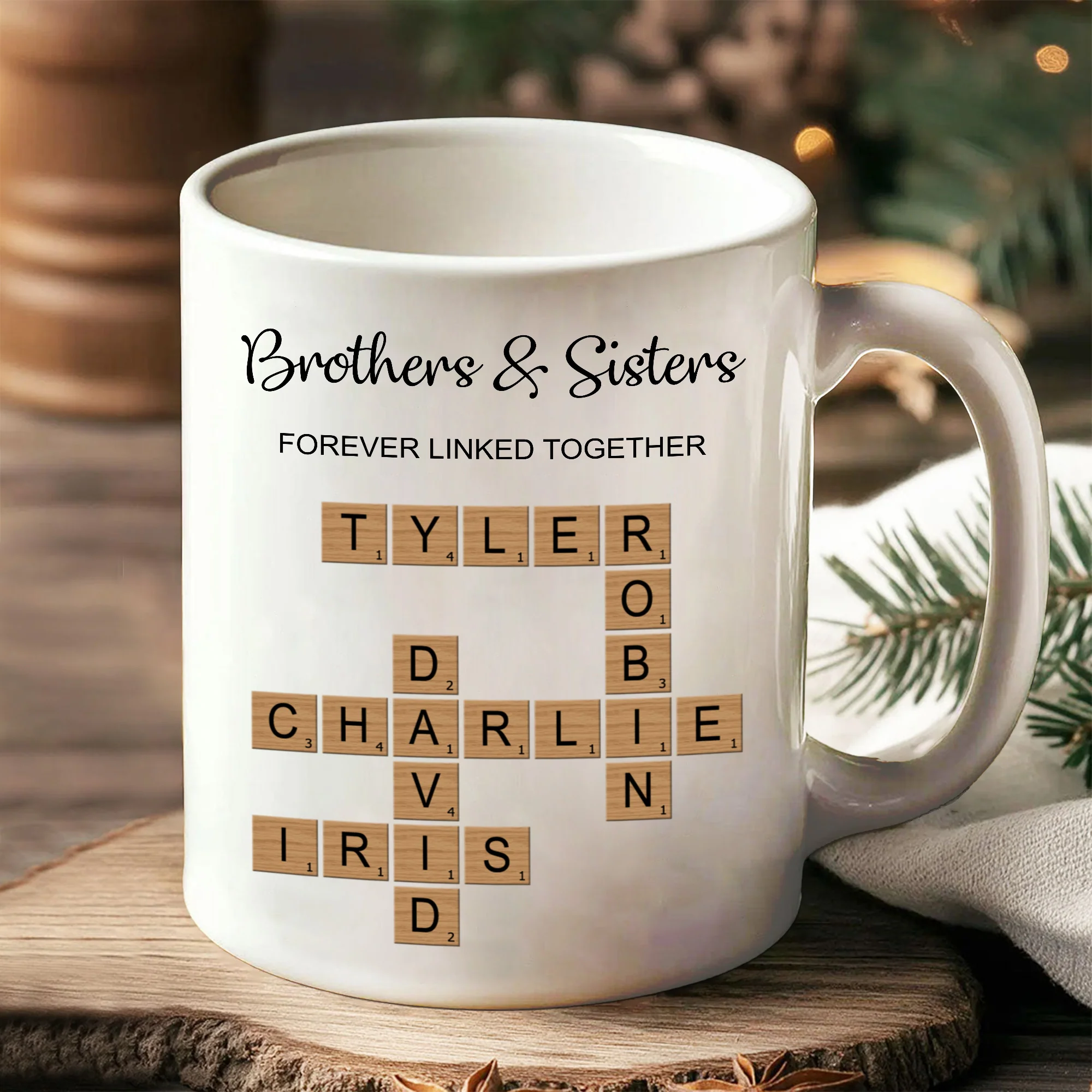 Brothers & Sisters Forever Linked Mug - Custom Gift for Birthdays and Holidays - Image 5