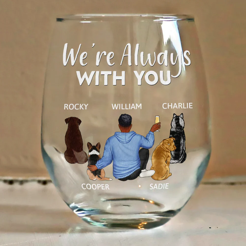 A Girl or A Guy & Their Dog – A Bond That Can’t Be Broken Personalized Wine Glass – Custom Pet Lover Gift for Men and Women - Image 4