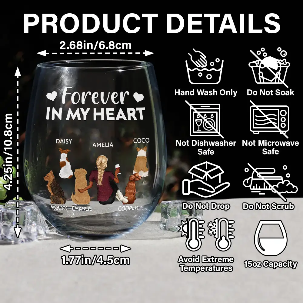 A Girl or A Guy & Their Dog – A Bond That Can’t Be Broken Personalized Wine Glass – Custom Pet Lover Gift for Men and Women - Image 5