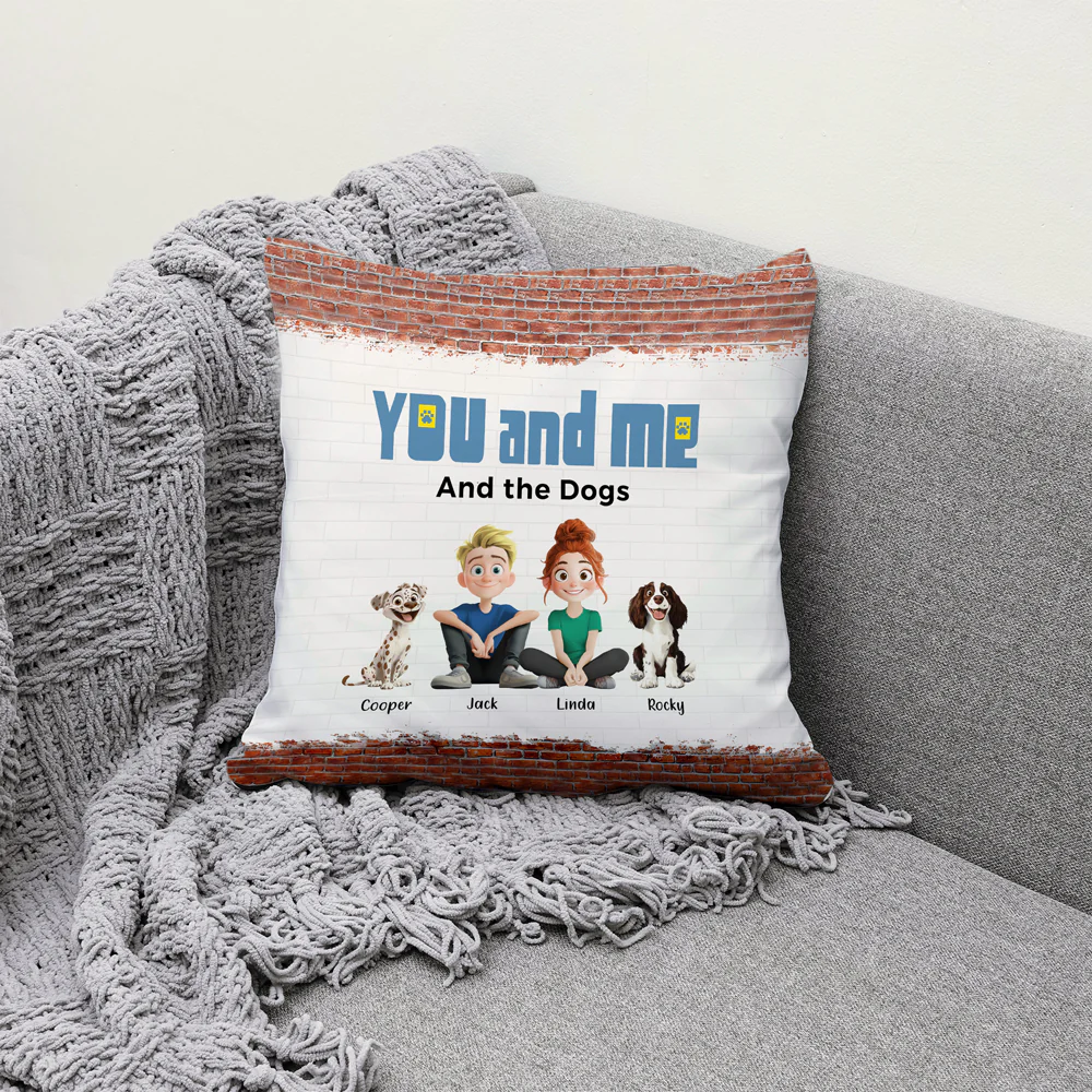 Custom Pet Family Square Pillow – Perfect Dog Lovers Gift - Image 3