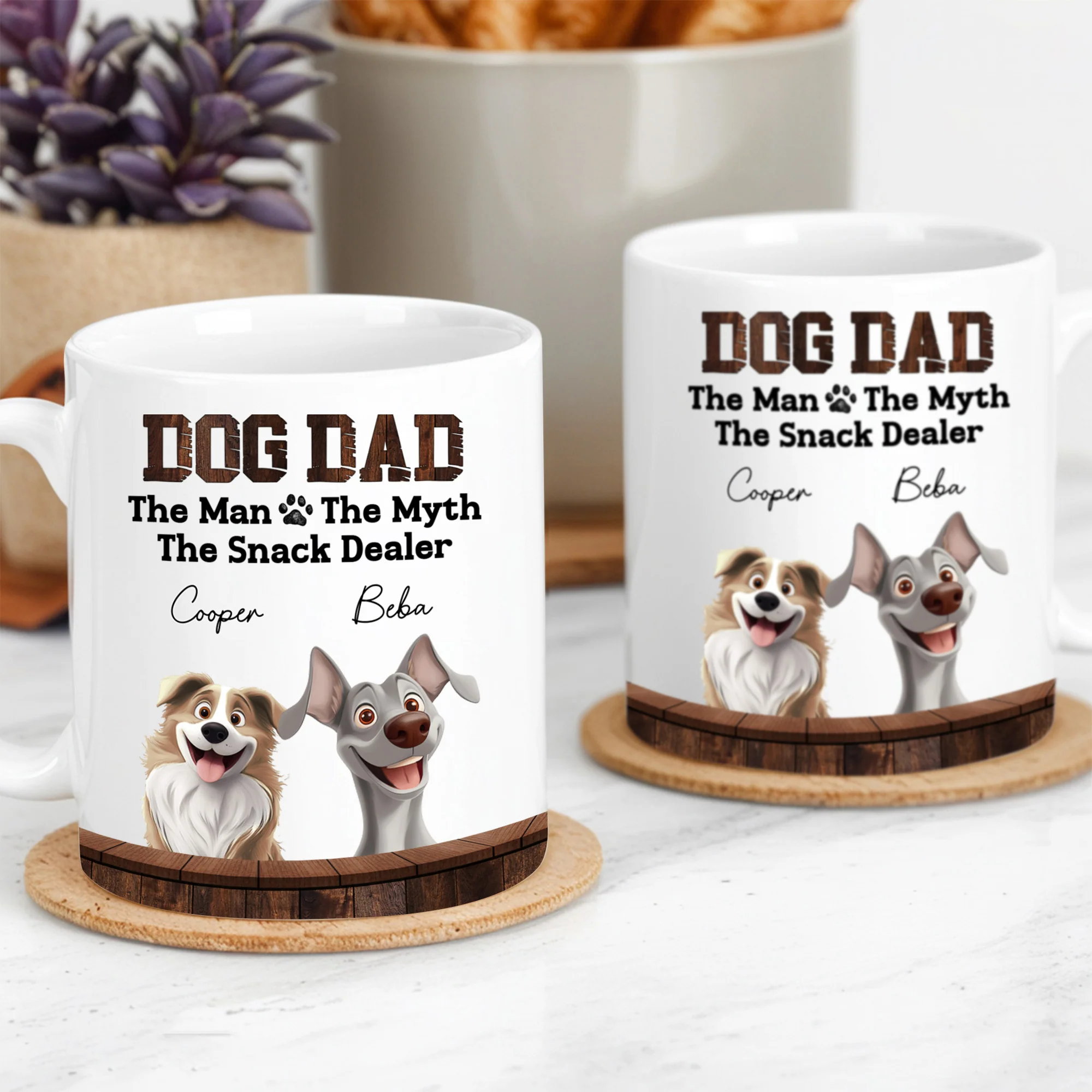 Must-Have Mug for Dog Dads - Custom White Ceramic Mug - Ideal Gift for Couples, Families on Valentine’s or Father’s Day - Image 3