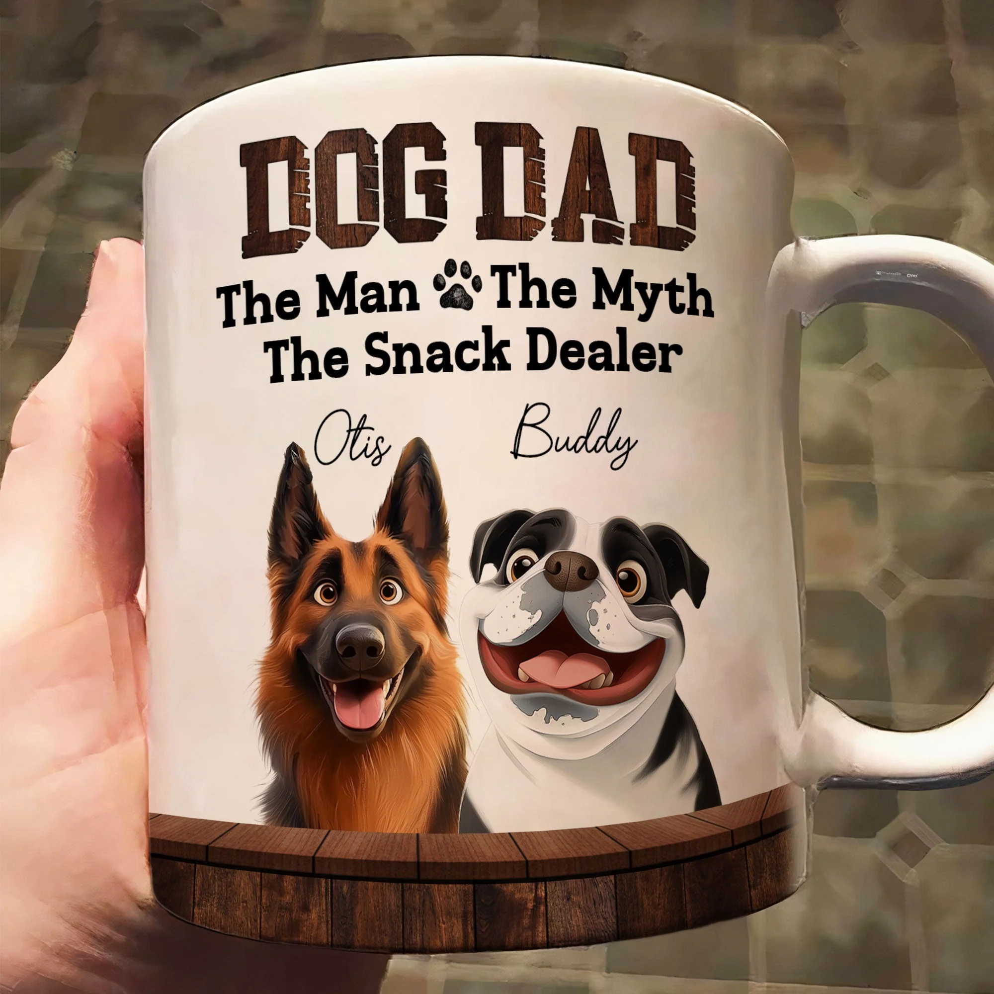 Must-Have Mug for Dog Dads - Custom White Ceramic Mug - Ideal Gift for Couples, Families on Valentine’s or Father’s Day - Image 4