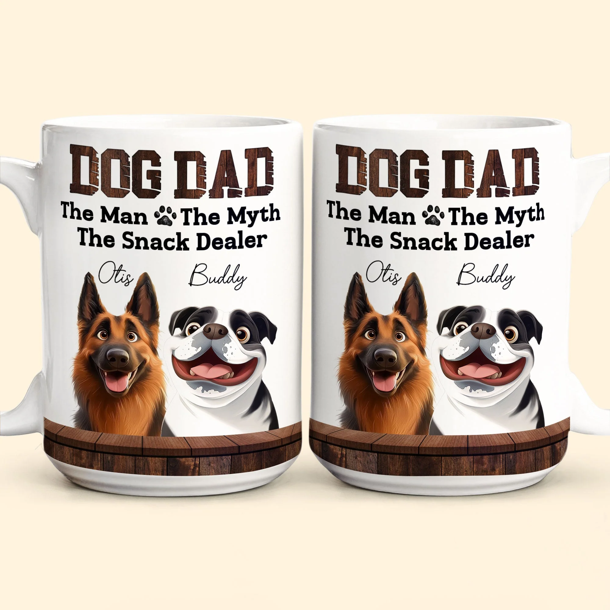 Must-Have Mug for Dog Dads - Custom White Ceramic Mug - Ideal Gift for Couples, Families on Valentine’s or Father’s Day - Image 8