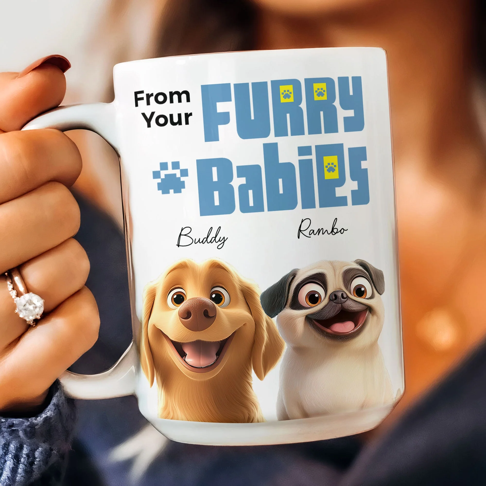 From Your Furry Babies With Love – Creative White Ceramic Mug for Mother's Day, Birthdays, and Cozy Family Moments - Image 10