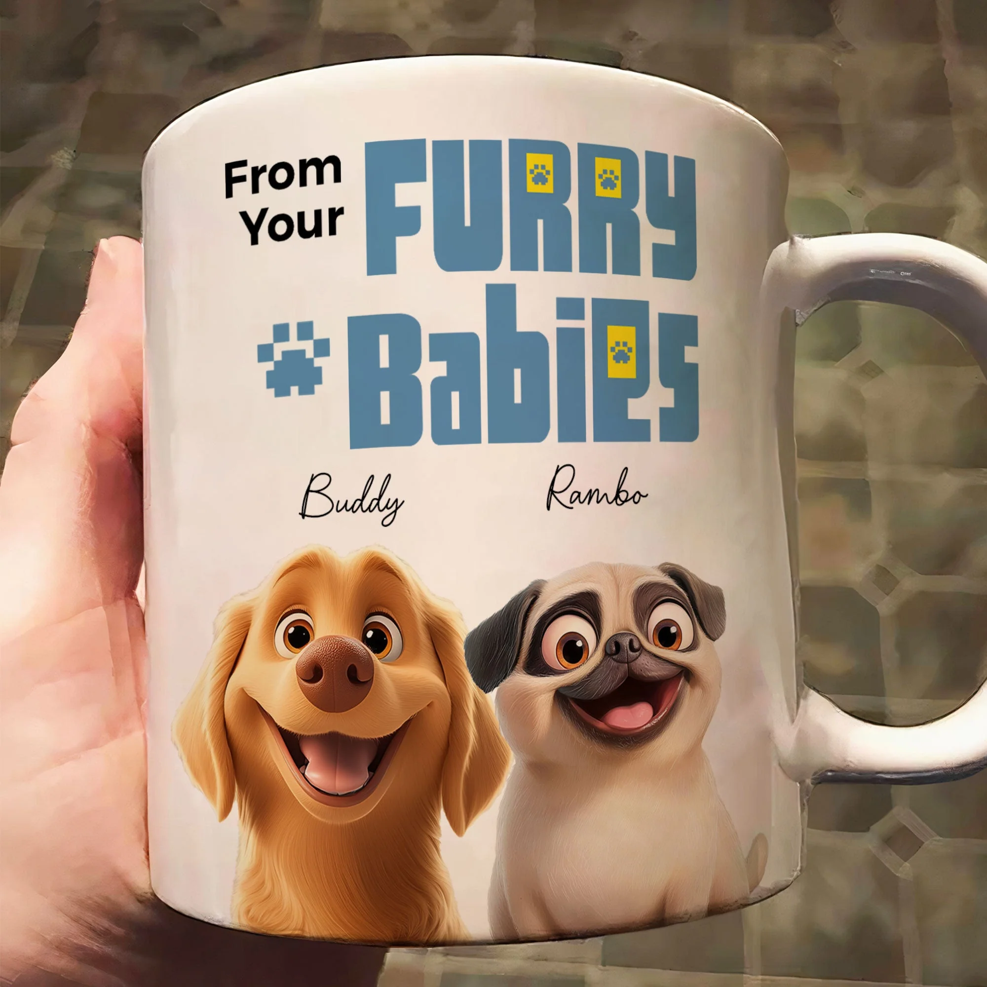 From Your Furry Babies With Love – Creative White Ceramic Mug for Mother's Day, Birthdays, and Cozy Family Moments - Image 5