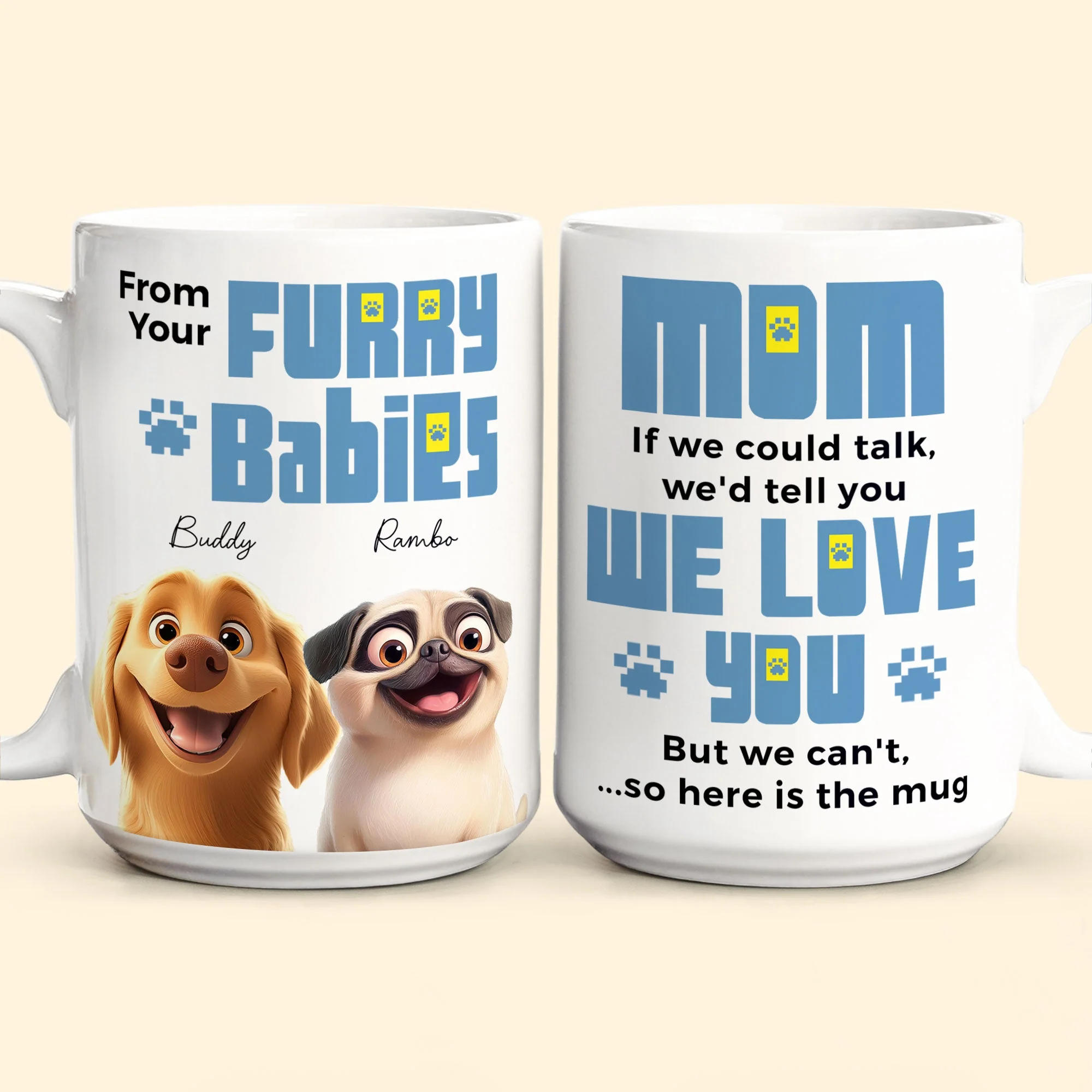 From Your Furry Babies With Love – Creative White Ceramic Mug for Mother's Day, Birthdays, and Cozy Family Moments - Image 8