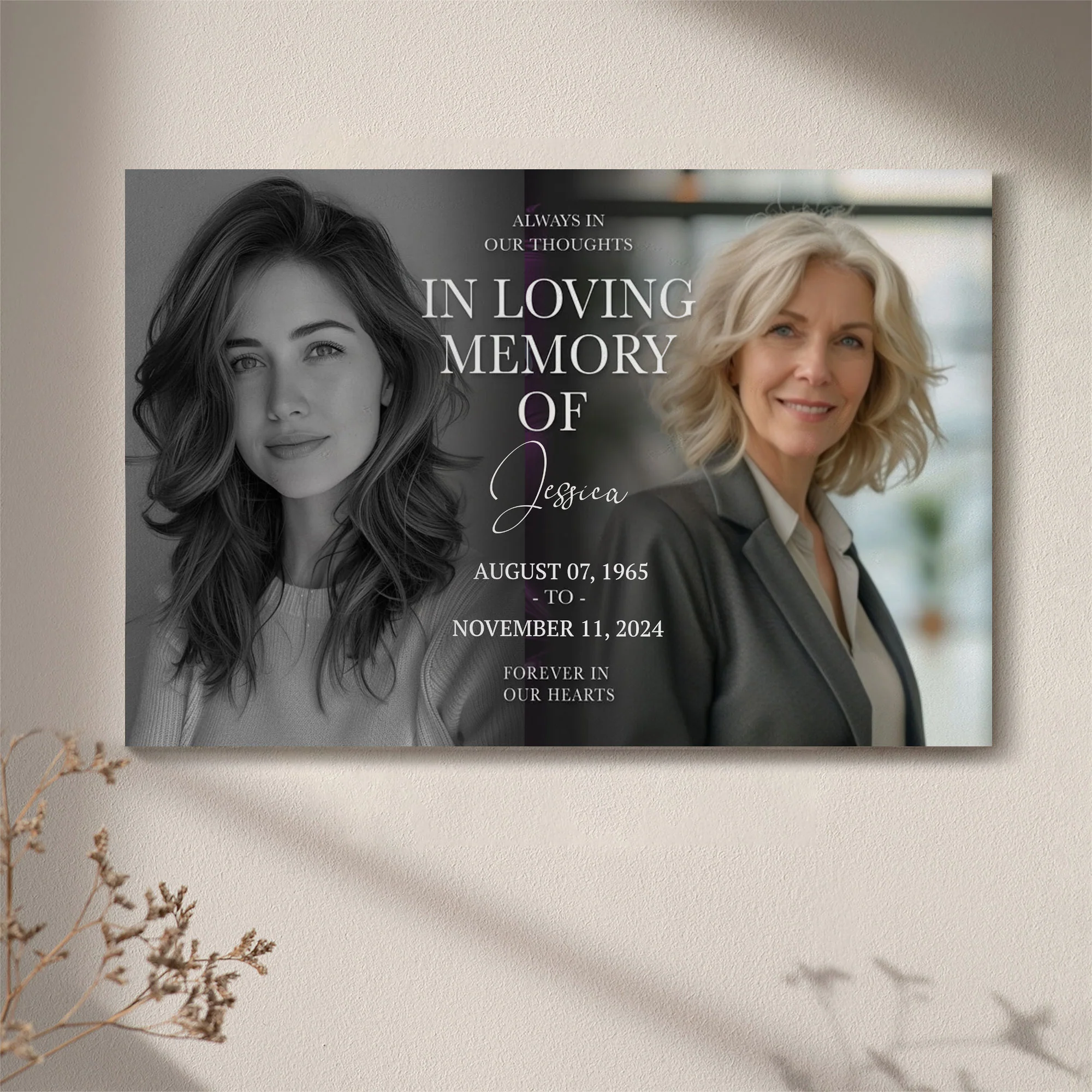 Forever In Our Hearts Canvas - Celebrate the Life of Your Loved Ones with Personalized Memorial Poster or Canvas - Image 2