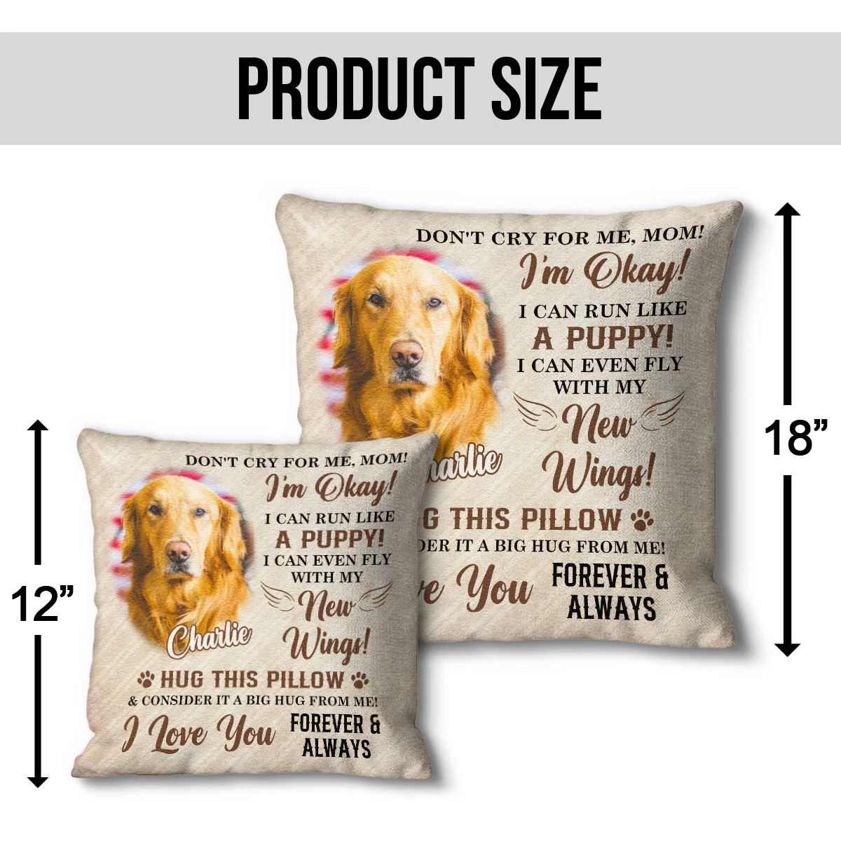 Love and Comfort – Custom Square Pillow Featuring a Pet’s Heartwarming Message – The Ideal Gift for Pet Lovers - Image 7