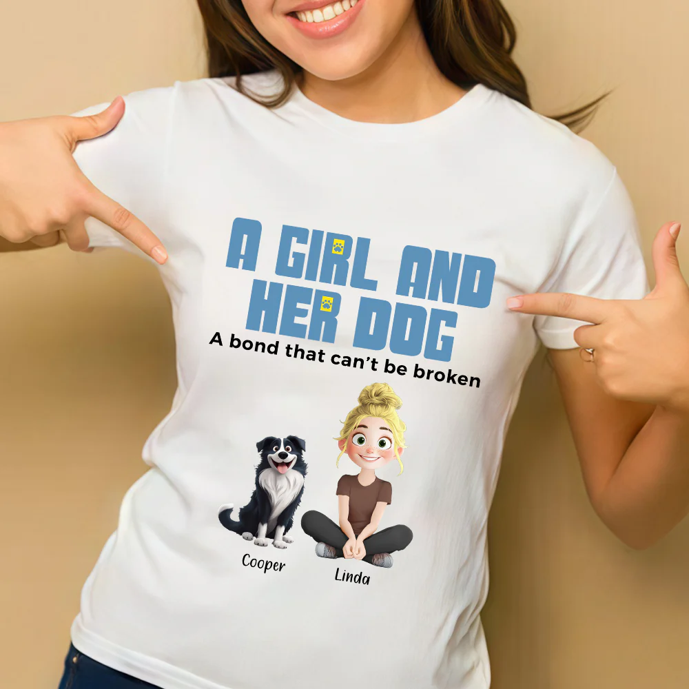 Custom Dog & Owner Classic Tee - Personalized Pet Gift Keychain Canvas