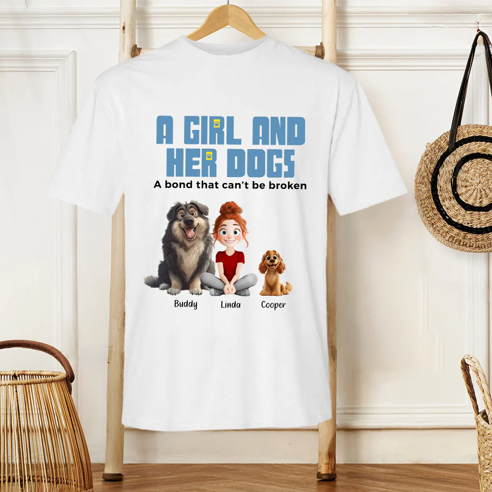 Custom Dog & Owner Classic Tee - Personalized Pet Gift Keychain Canvas - Image 3