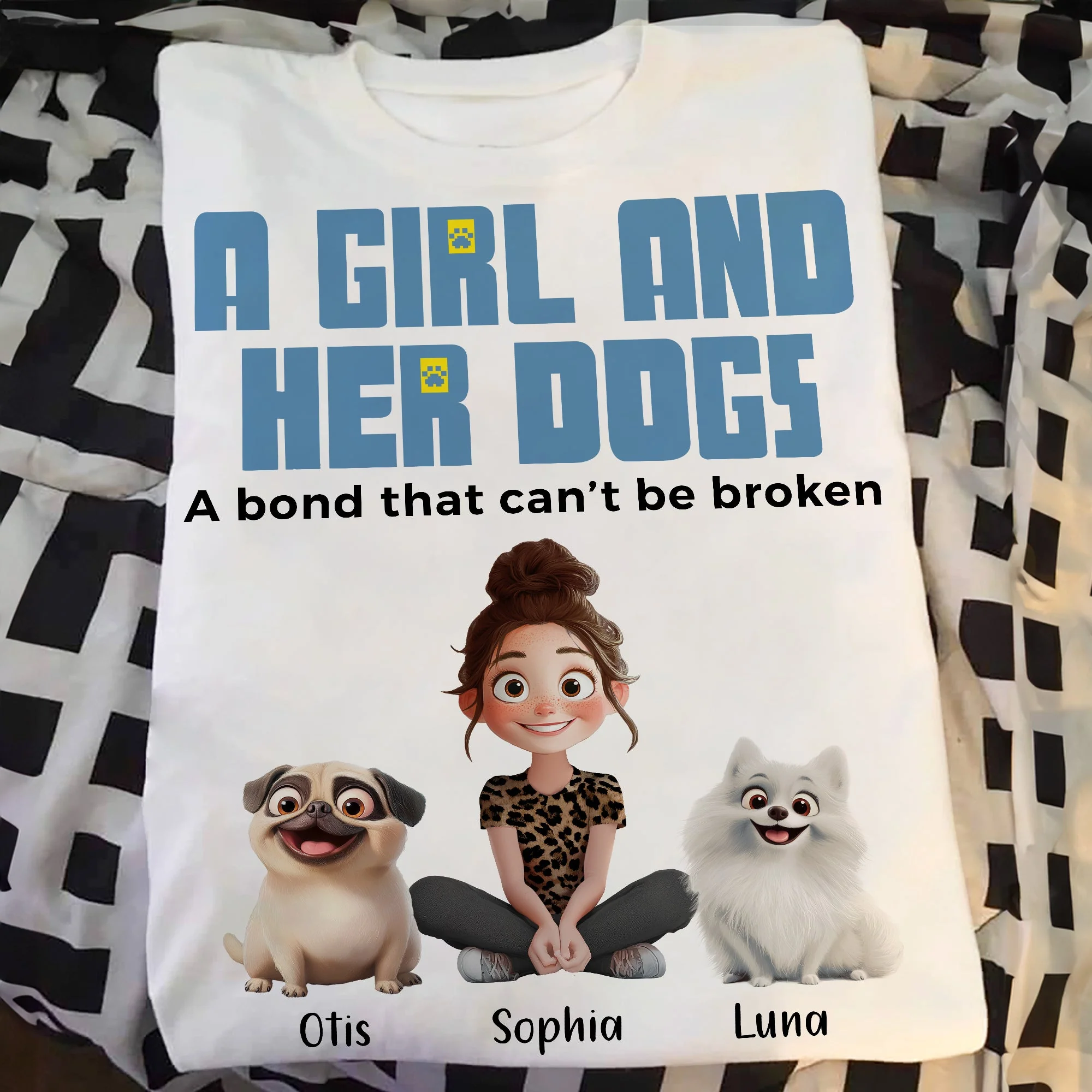 Custom Dog & Owner Classic Tee - Personalized Pet Gift Keychain Canvas - Image 4