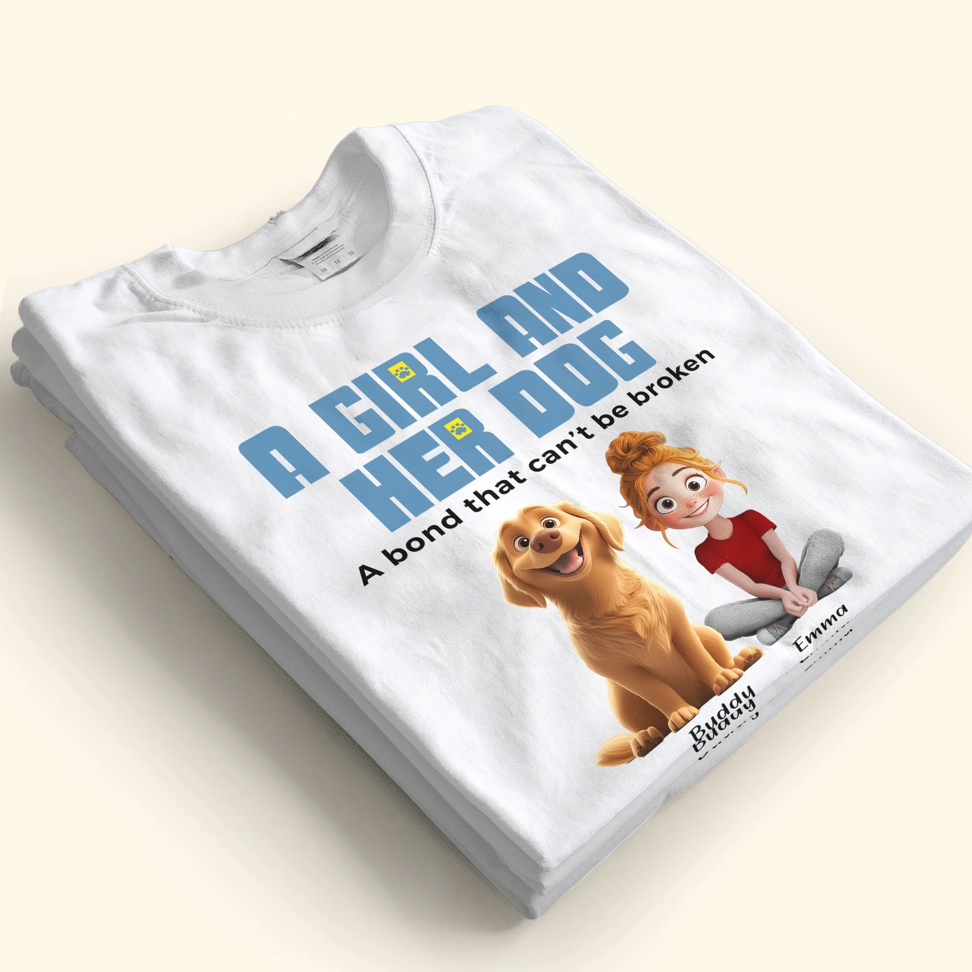 Custom Dog & Owner Classic Tee - Personalized Pet Gift Keychain Canvas - Image 7