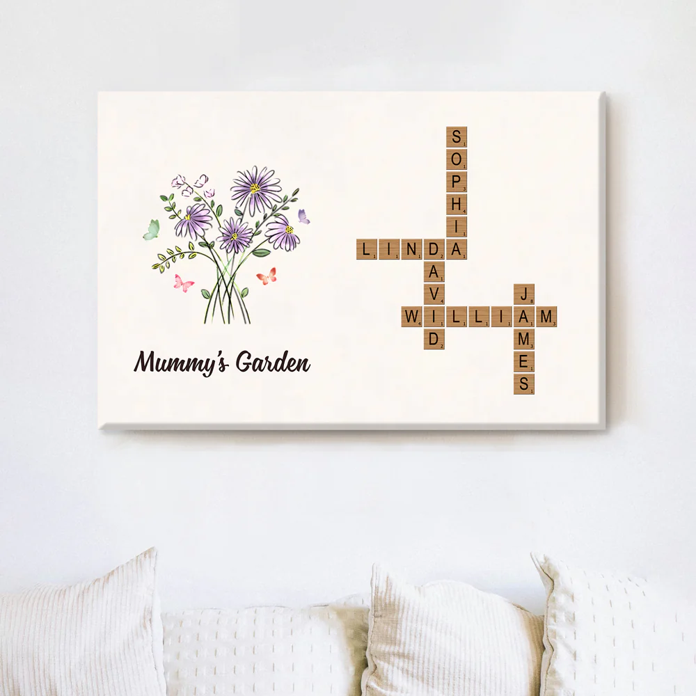 Personalized Family Garden Poster – Custom Flowers and Names Design, Unique Mother's Day or Valentine's Gift, Heartwarming Home Decor - Image 4
