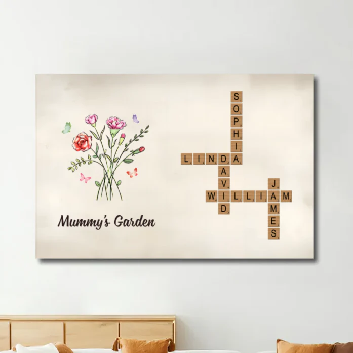 Personalized Family Garden Poster – Custom Flowers and Names Design, Unique Mother's Day or Valentine's Gift, Heartwarming Home Decor - Image 8