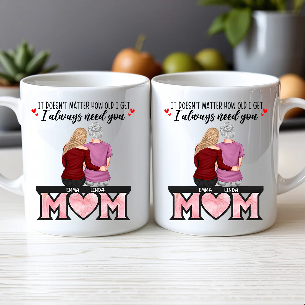 Always Need You – Personalized White Ceramic Mug Showcasing Beautiful Moments Between Mother and Kids – Ideal Mother’s Day or Family Gift - Image 3