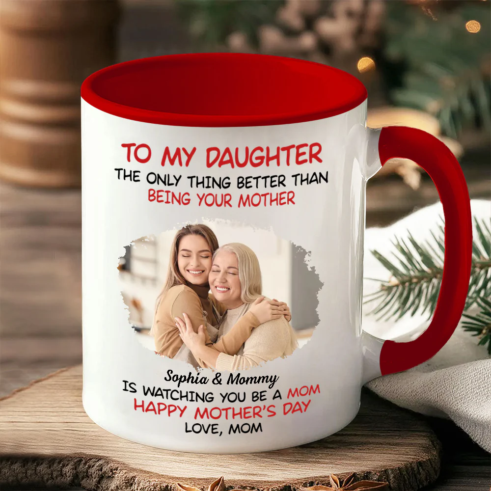 Mother's Day Exclusive Gift – Ceramic Mug, Poster, and Plaque Featuring Hugging Scene with 'To My Daughter, Happy Mother’s Day' - Image 3