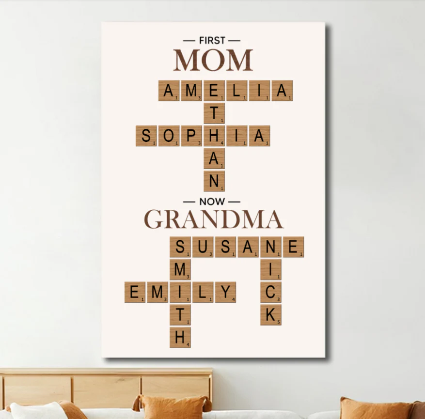 Custom Scrabble Canvas Poster - Personalized Family Names Gift - Image 4