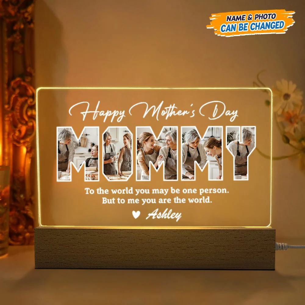 Personalized LED Mother’s Day Plaque with Custom Photo & Text - Image 4