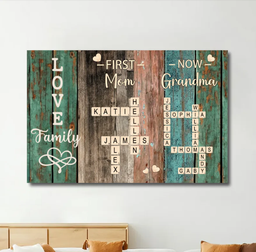 'First Mom, Now Grandma' Family Relationship Custom Canvas – A Perfect Expression of Love and Bond - Personalized Gift for Mother or Daughter - Image 6