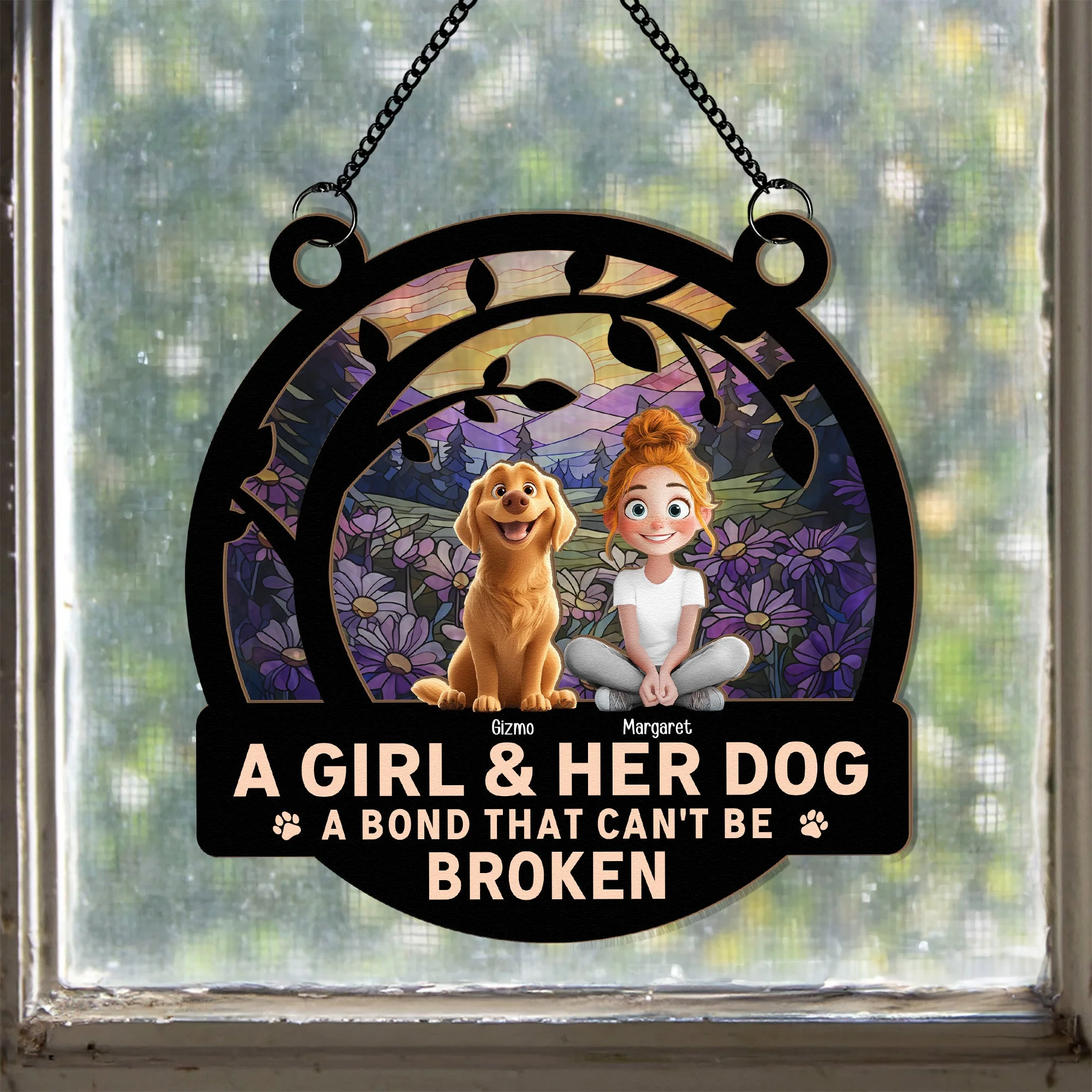 A Girl & Her Dogs - A Bond That Can’t Be Broken, Custom Wood and Acrylic Layered Ornament, Perfect Gift for Dog Lovers - Personalized Pet Memorial Gift for Mother’s Day, Pet Birthdays, and More! - Image 5
