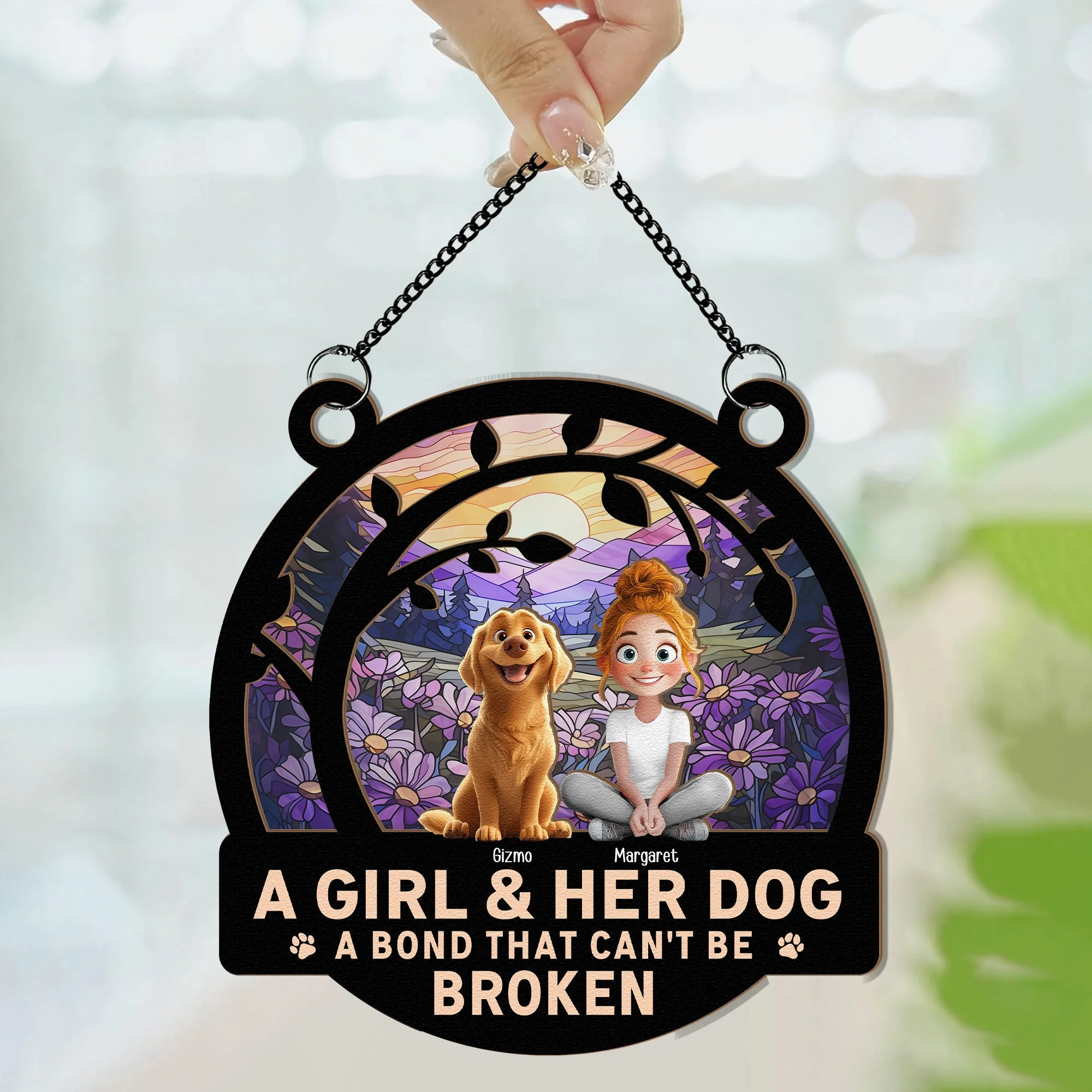 A Girl & Her Dogs - A Bond That Can’t Be Broken, Custom Wood and Acrylic Layered Ornament, Perfect Gift for Dog Lovers - Personalized Pet Memorial Gift for Mother’s Day, Pet Birthdays, and More! - Image 8
