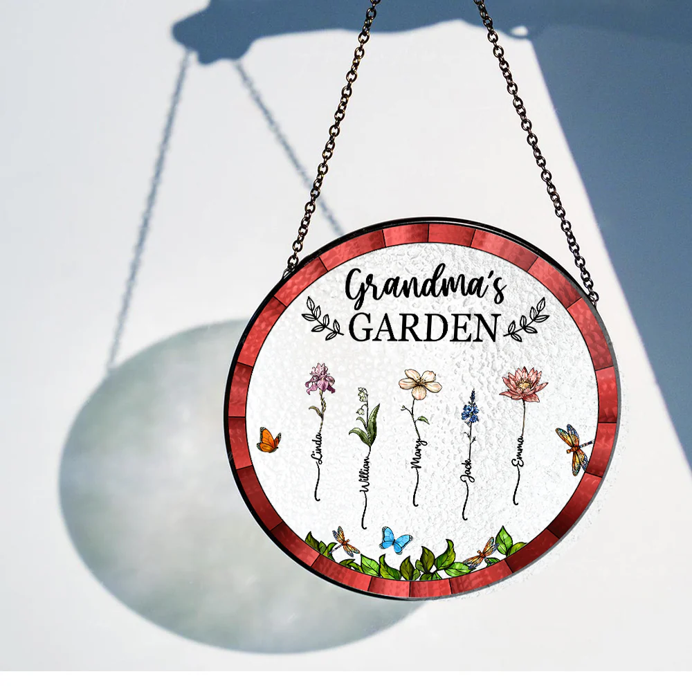 Custom Grandma’s Garden Suncatcher Ornament – Personalized Floral Gift with Family Names – Thoughtful Gift for Grandmother, Birthday & Mother’s Day - Image 2