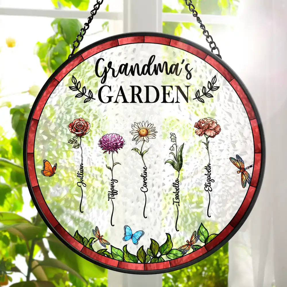 Custom Grandma’s Garden Suncatcher Ornament – Personalized Floral Gift with Family Names – Thoughtful Gift for Grandmother, Birthday & Mother’s Day - Image 6