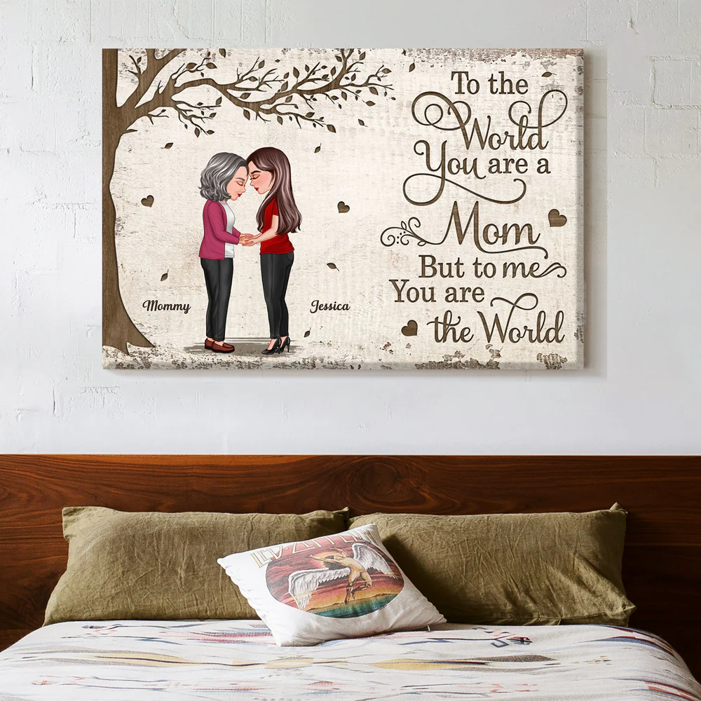 Custom "To the world you are a Mom, but to me you are the world" Poster, Mother-Daughter Bond, Perfect Gift for Mom and Daughter - Image 2