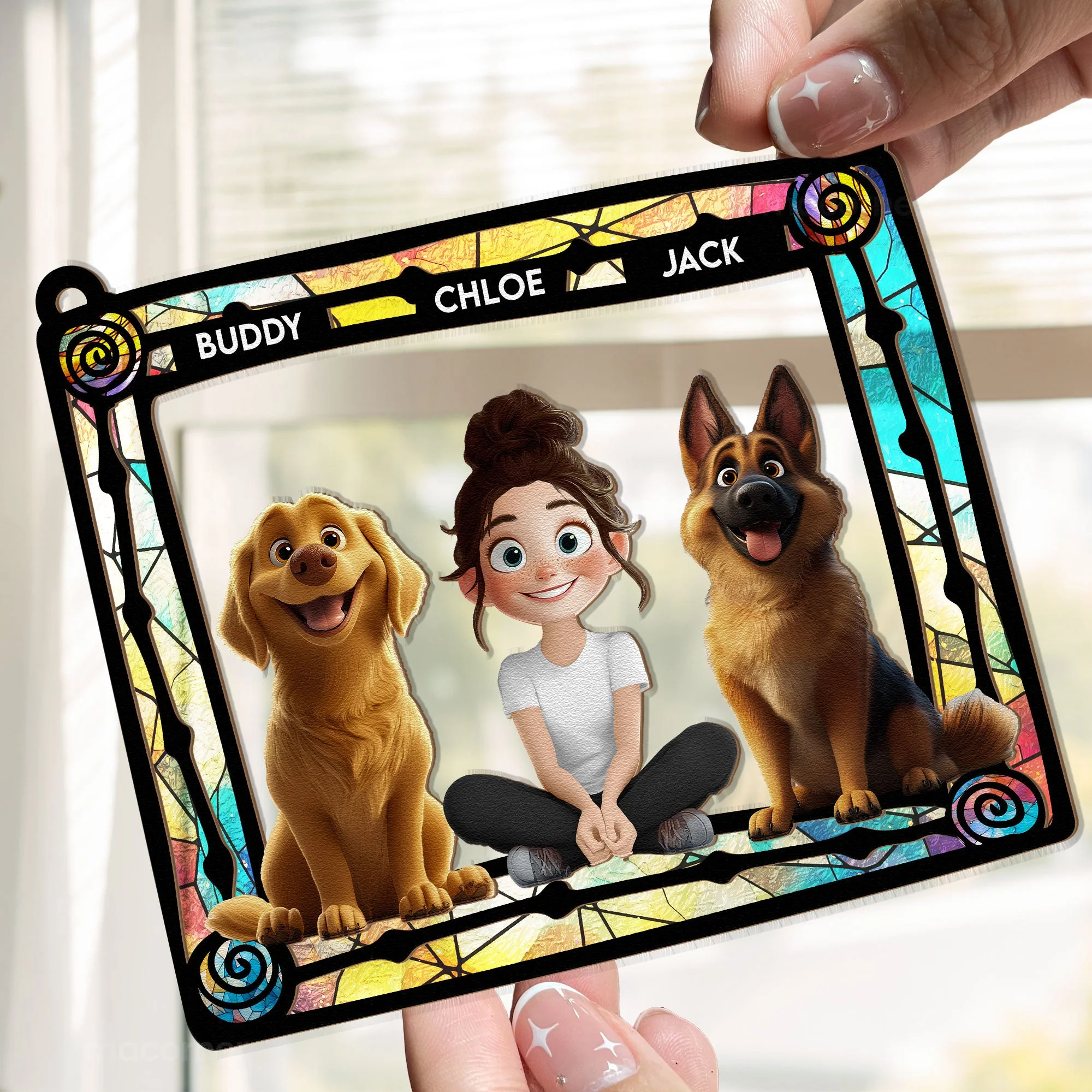 Custom Pet & Owner Wood Acrylic Ornament - Personalized Pet Lover Gift - Image 8