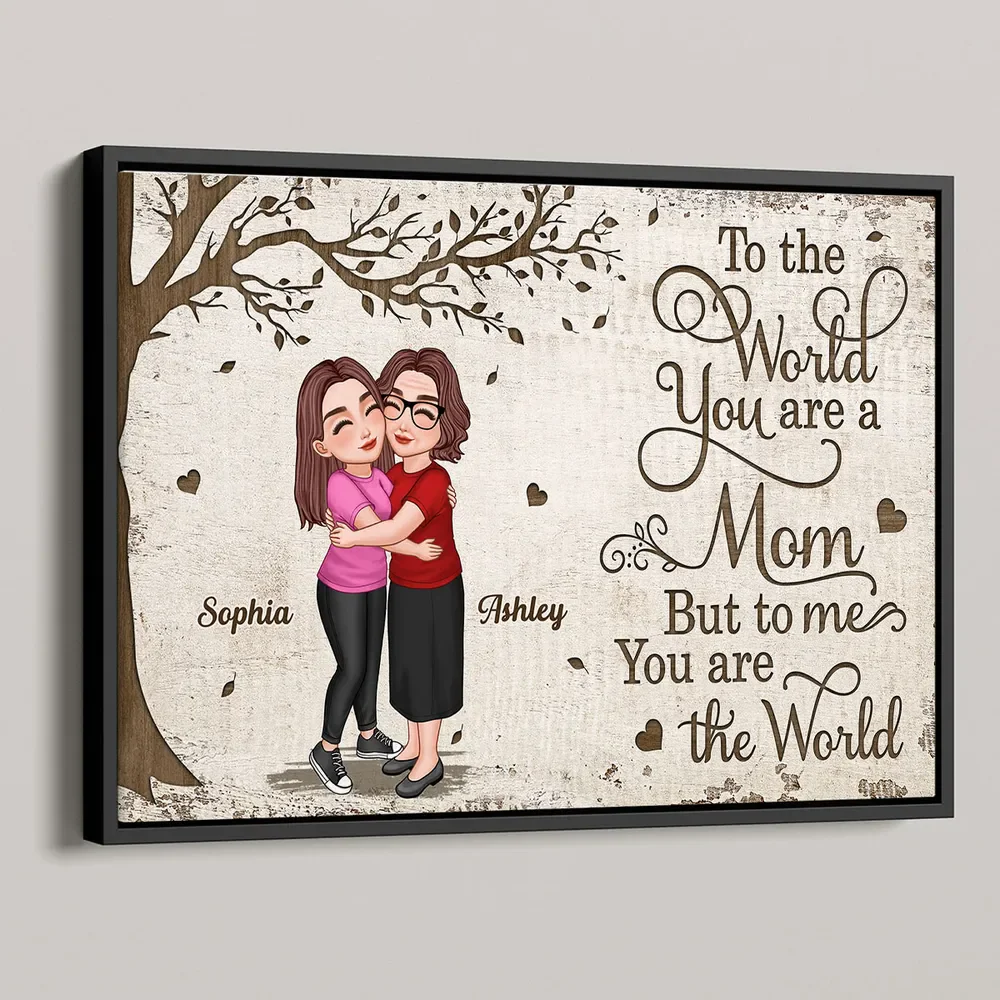 To the World You Are a Mom, But to Me You Are the World – Custom Poster Heartwarming Mother's Day Gift for Mom and Daughter - Image 5