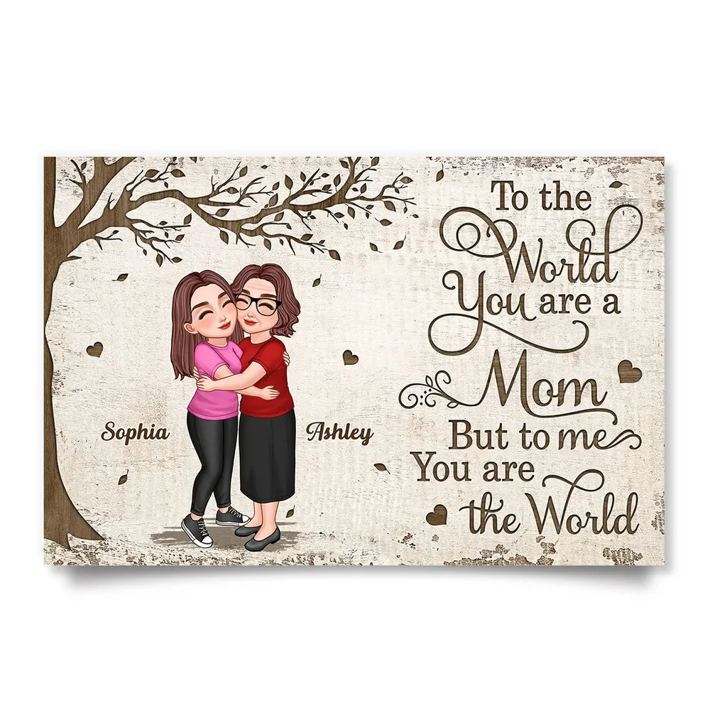 To the World You Are a Mom, But to Me You Are the World – Custom Poster Heartwarming Mother's Day Gift for Mom and Daughter - Image 7