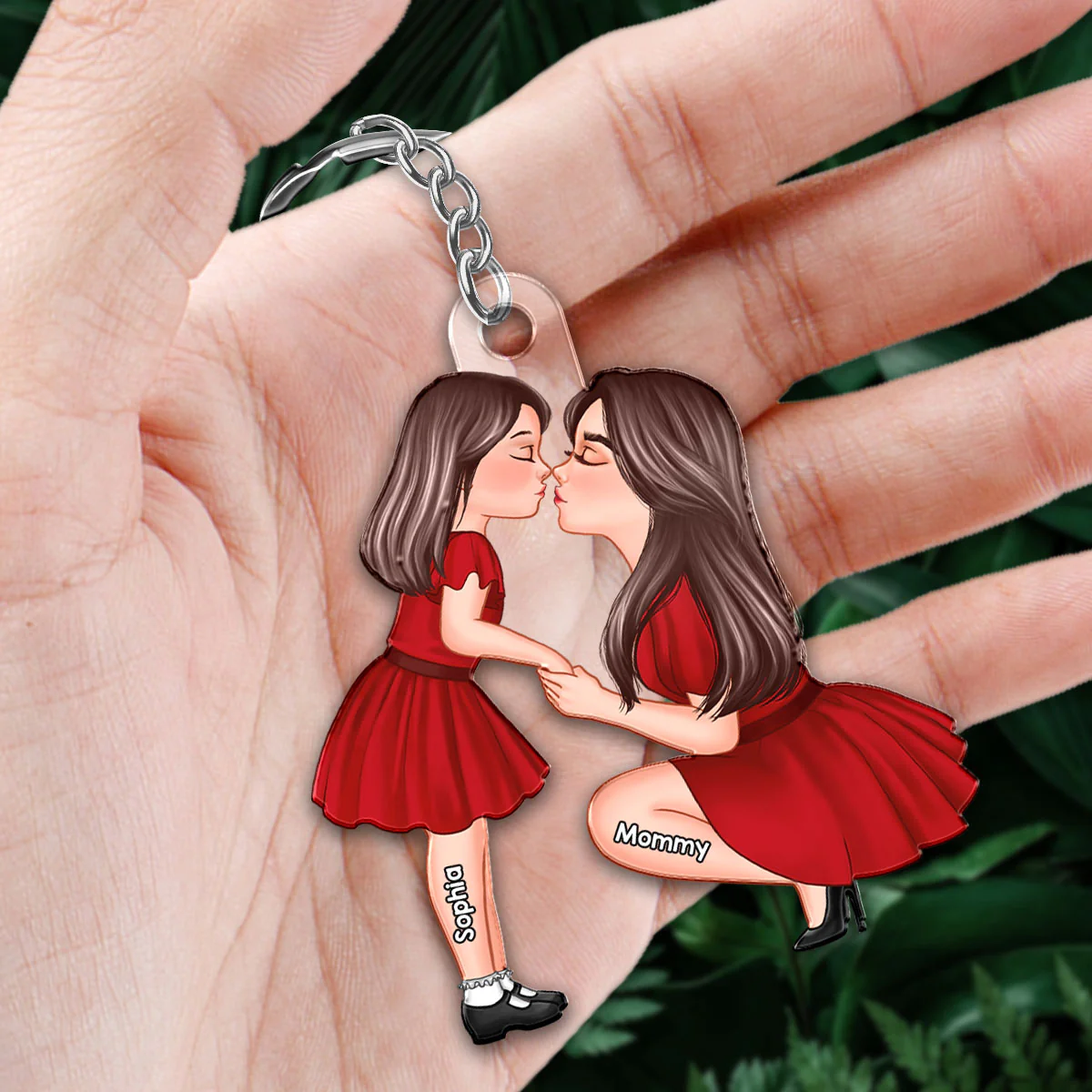Heartfelt Mother-Daughter Kiss – Custom Acrylic Keychain, Sentimental Gift for Mother or Daughter - Image 8