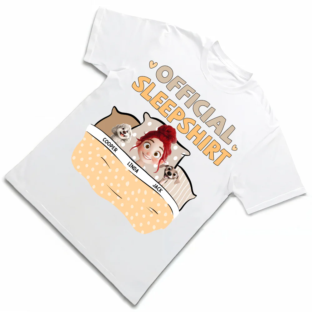 Personalized Dog Lover Sleep Shirt – Official Sleepshirt with Cute Design Featuring Pet Names, Ideal for Kids and Pet Lovers, Perfect for Birthdays or Casual Wear - Image 3