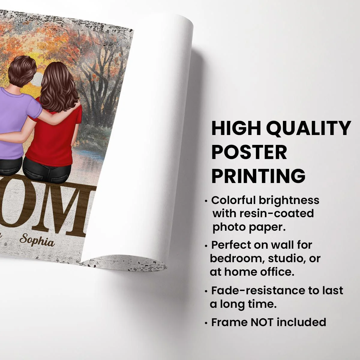 Grateful Love – Custom Poster Featuring a Heartwarming Moment with Mother and Daughter – Ideal Gift for Mother’s Day or Family Celebrations - Image 4