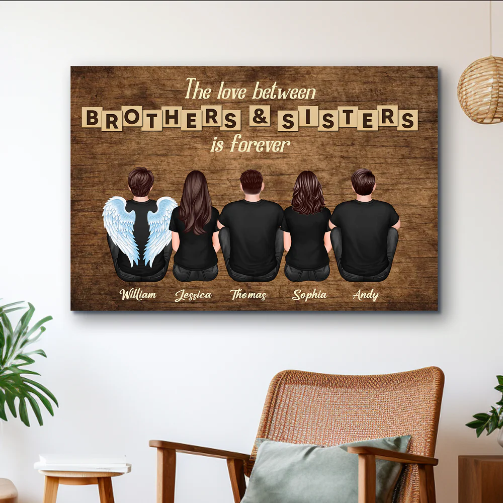 The Love Between Brothers and Sisters – Customizable Poster for Siblings , A Heartfelt Gift for Family Gatherings and Special Occasions