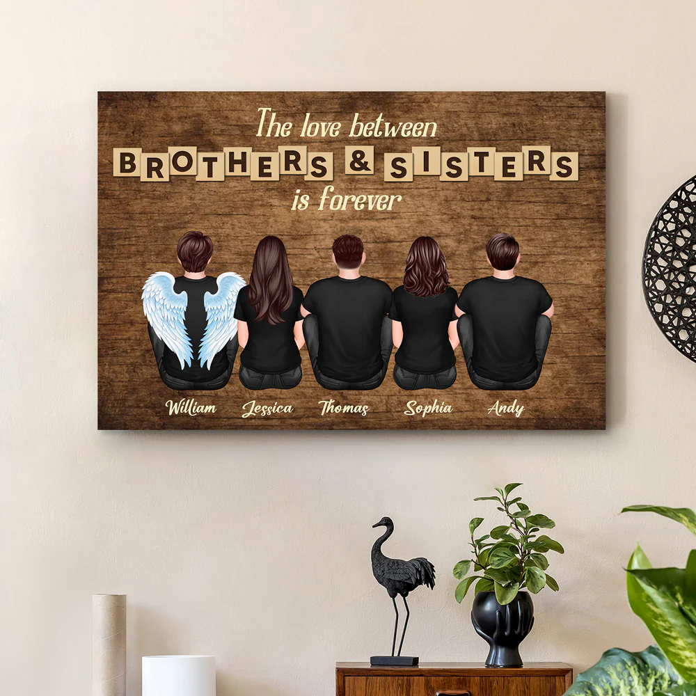 The Love Between Brothers and Sisters – Customizable Poster for Siblings , A Heartfelt Gift for Family Gatherings and Special Occasions - Image 4