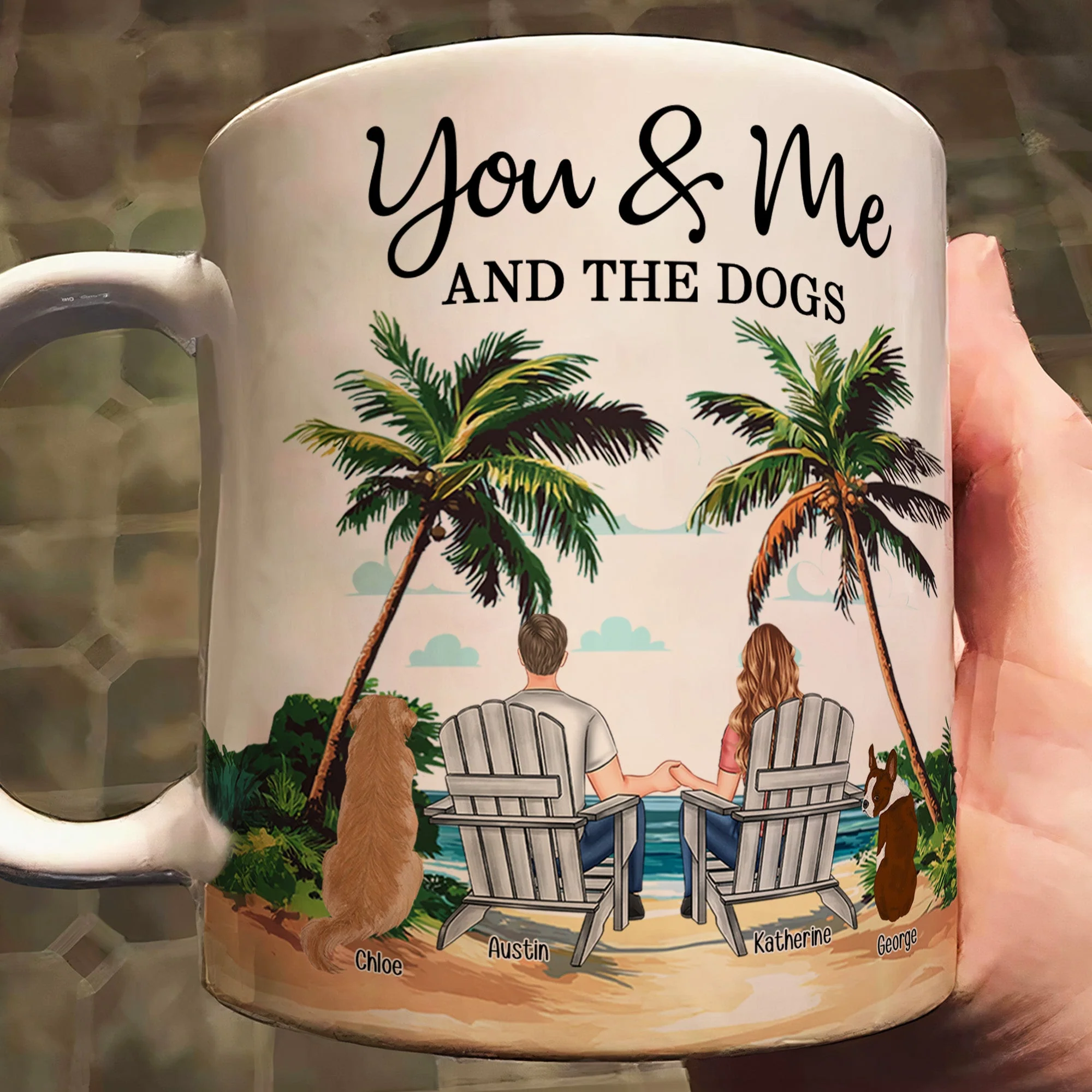 Personalized White Ceramic Mug – You & Me and the Dogs, Custom Mug for Couples with Their Dogs, Perfect Gift for Dog Lovers, - Image 5