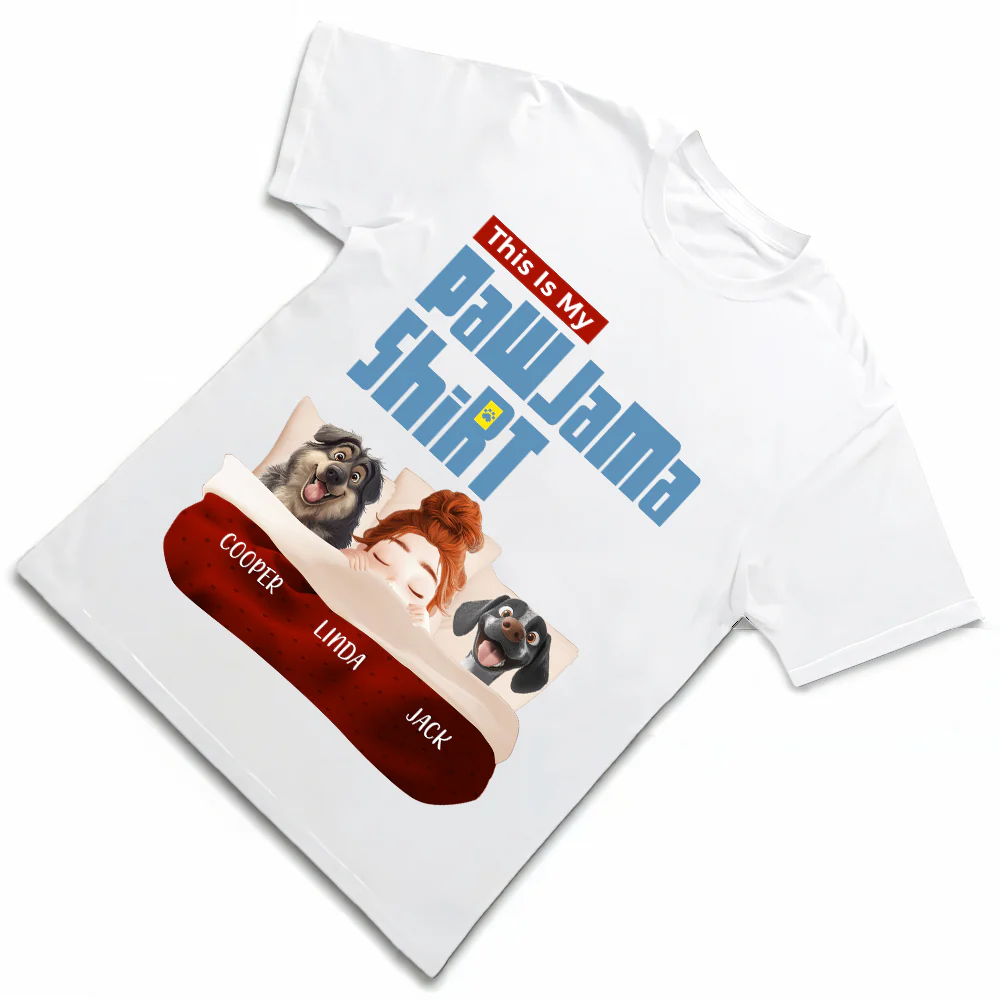 Custom Pawjama Shirt for Couples – Featuring Pets and Their Names, Ideal for Valentine’s Day or Special Occasions, Available in Classic Tee, Women Tee, Hoodie, and Sweatshirt - Image 4