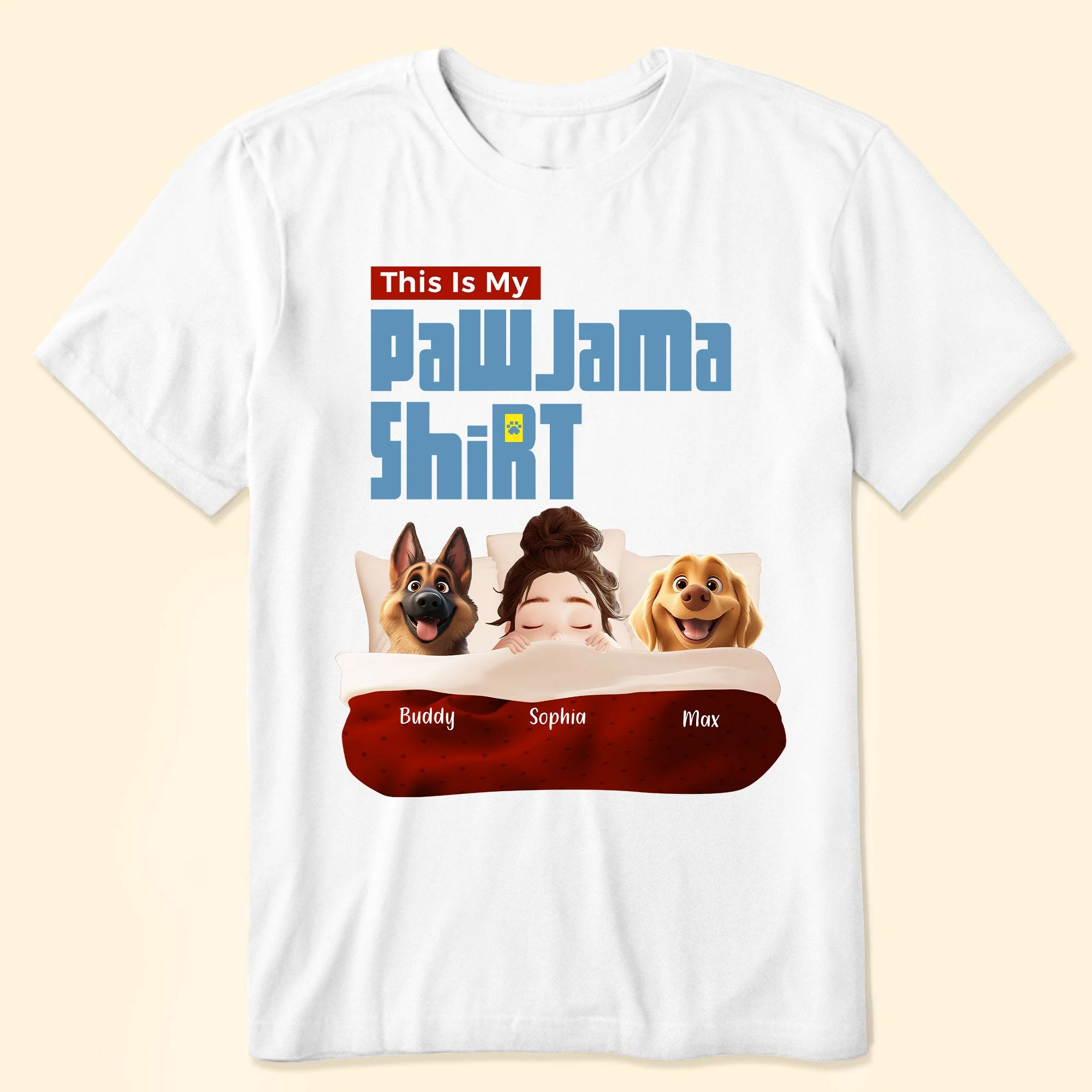 Custom Pawjama Shirt for Couples – Featuring Pets and Their Names, Ideal for Valentine’s Day or Special Occasions, Available in Classic Tee, Women Tee, Hoodie, and Sweatshirt - Image 8