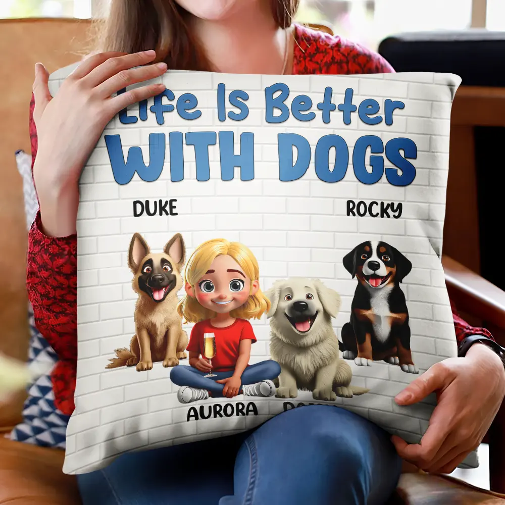 Personalized Square Pillow for Dog Moms and Dads – ‘Best Dog Mom/Dad Ever’ with Customizable Dog and Name - Image 6