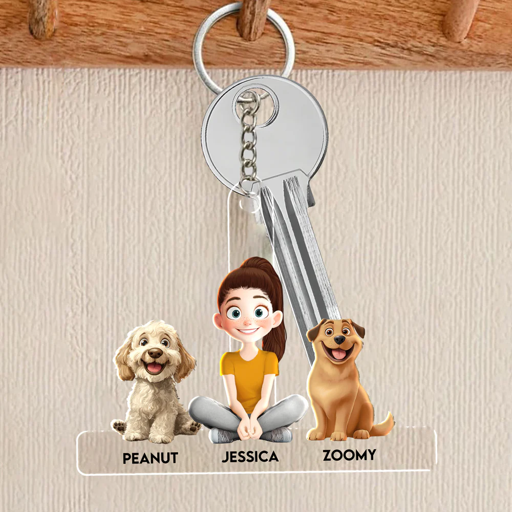 Personalized Acrylic Keychain with Custom Family Pets – Featuring Your Dog and Family Member Names, Perfect Gift for Dog Lovers, Ideal for Any Occasion - Image 3