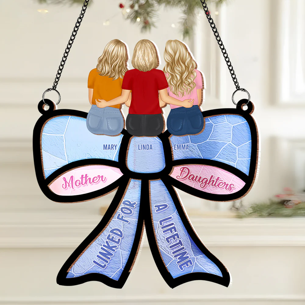 Mother & Daughter – Forever Linked Together - Personalized Wood and Acrylic Layered Ornament with Heartwarming Message, Perfect for Mother’s Day Gift - Image 7