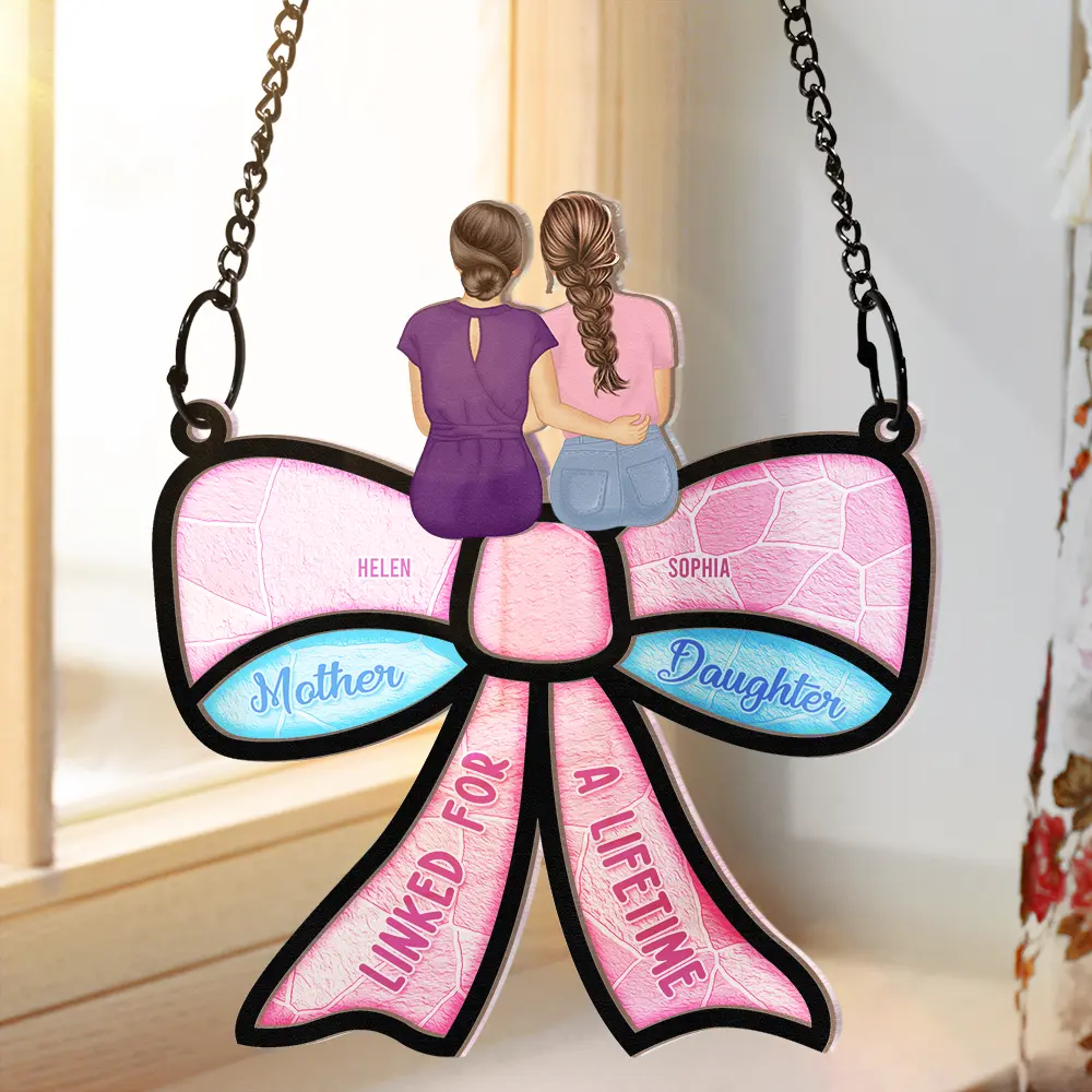 Mother & Daughter – Forever Linked Together - Personalized Wood and Acrylic Layered Ornament with Heartwarming Message, Perfect for Mother’s Day Gift - Image 9