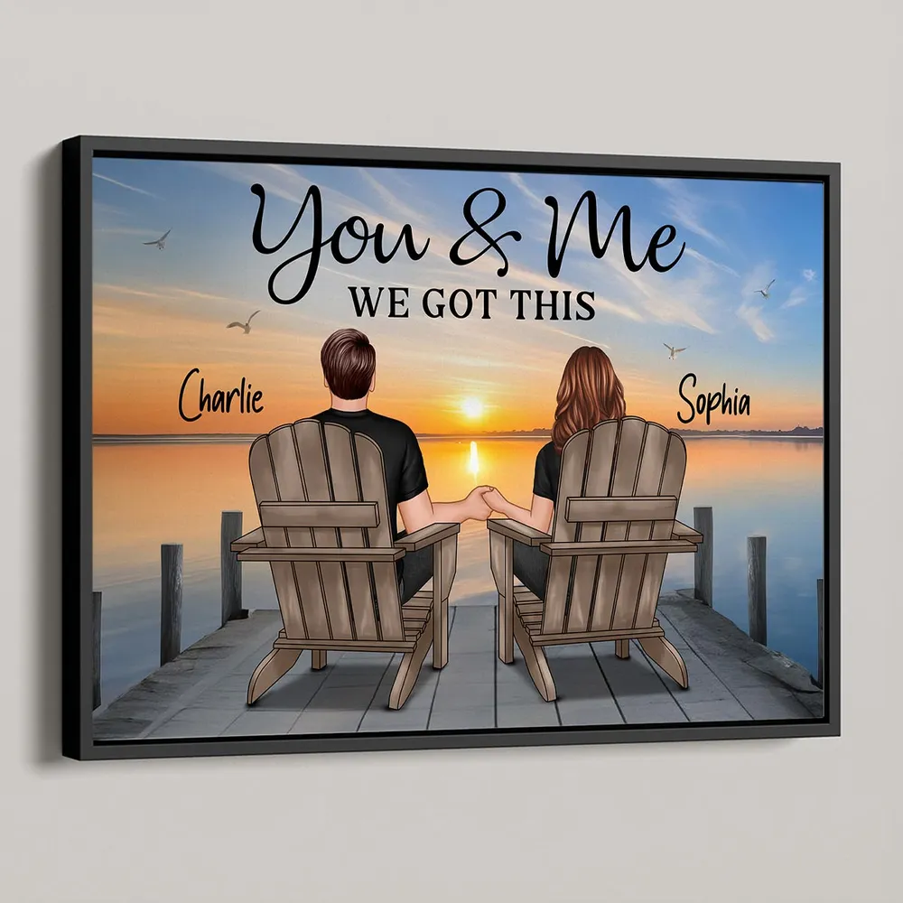 Couple with Pets on the Beach, Poster, Canvas, Keychain, Plaque, and Ornament, Perfect Gift for Her and Dog Loves - Image 6